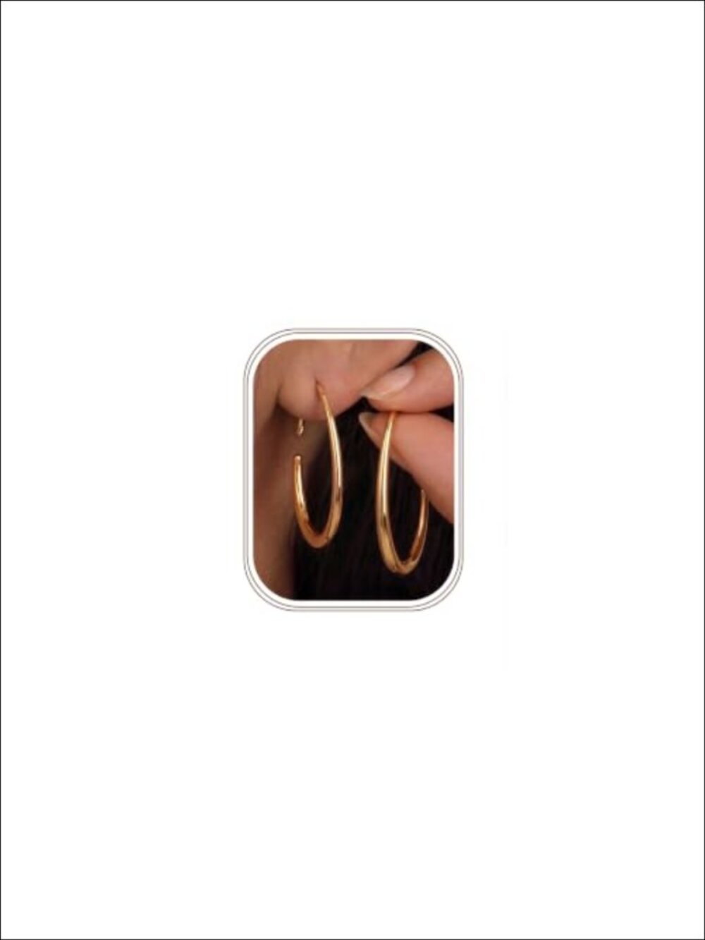 Gold Plated Hypoallergenic Chunky Hoop Earrings Teardrop Oval